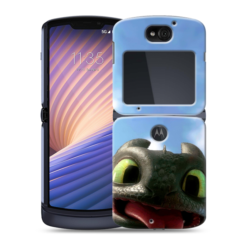 Пластиковый чехол на Motorola Razr 5G с принтом Как приручить дракона Пластиковый чехол на Motorola Razr 5G с принтом Как приручить дракона