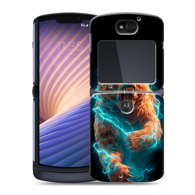 Пластиковый чехол на Motorola Razr 5G с принтом Медведь Пластиковый чехол на Motorola Razr 5G с принтом Медведь