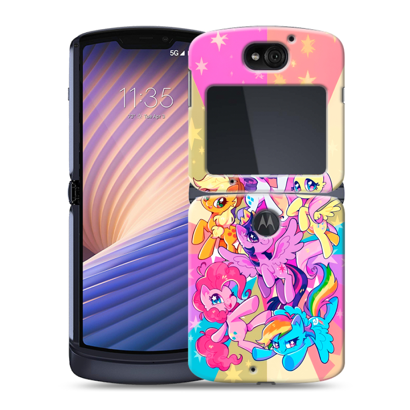 Пластиковый чехол на Motorola Razr 5G с принтом My little pony Дружба чудо Пластиковый чехол на Motorola Razr 5G с принтом My little pony Дружба чудо