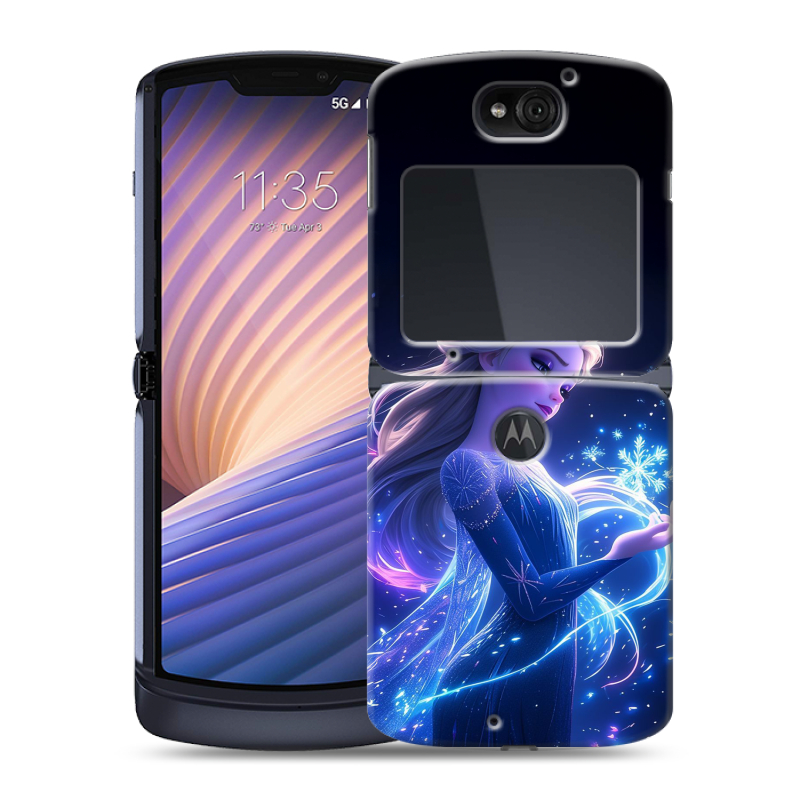 Пластиковый чехол на Motorola Razr 5G с принтом Холодное сердце Frozen Пластиковый чехол на Motorola Razr 5G с принтом Холодное сердце Frozen
