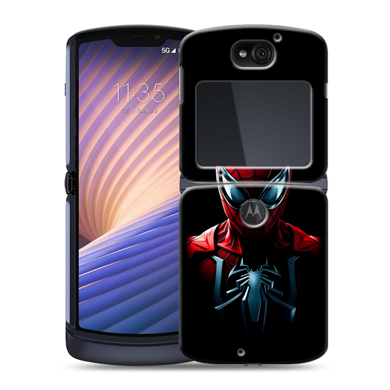 Пластиковый чехол на Motorola Razr 5G с принтом Spiderman Человек паук Пластиковый чехол на Motorola Razr 5G с принтом Spiderman Человек паук
