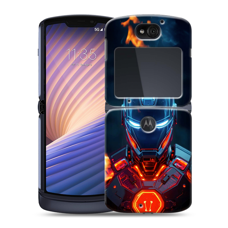 Пластиковый чехол на Motorola Razr 5G с принтом IronMan Железный человек Пластиковый чехол на Motorola Razr 5G с принтом IronMan Железный человек