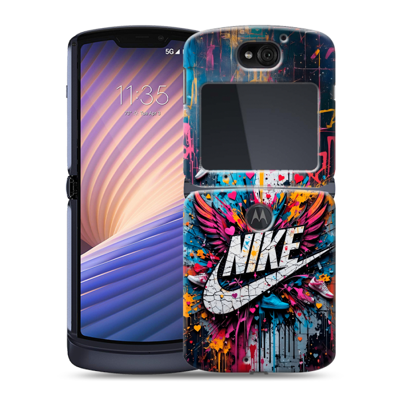 Пластиковый чехол на Motorola Razr 5G с принтом Nike Найк Пластиковый чехол на Motorola Razr 5G с принтом Nike Найк