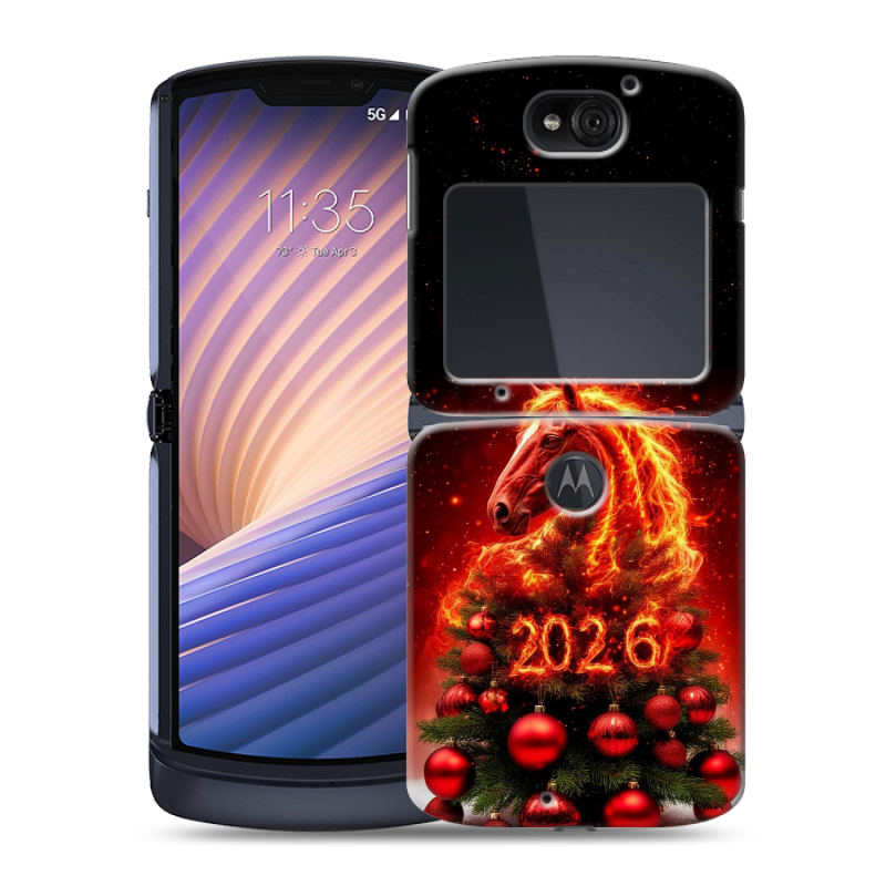 Пластиковый чехол на Motorola Razr 5G с принтом Новый год Пластиковый чехол на Motorola Razr 5G с принтом Новый год