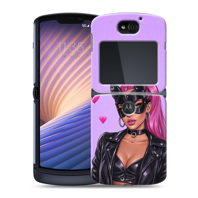 Пластиковый чехол на Motorola Razr 5G с принтом женский Пластиковый чехол на Motorola Razr 5G с принтом женский