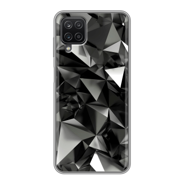 Силиконовый чехол на Samsung Galaxy A12 с принтом Черные кристаллы Силиконовый чехол на Samsung Galaxy A12 с принтом Черные кристаллы