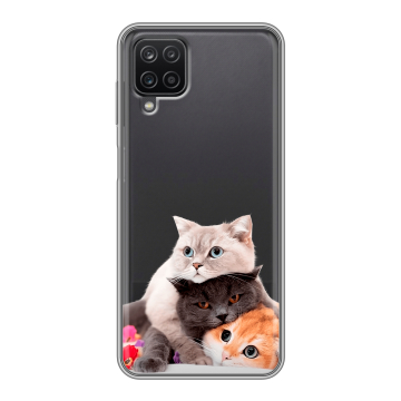 Силиконовый чехол на Samsung Galaxy A12 с принтом Кошки Силиконовый чехол на Samsung Galaxy A12 с принтом Кошки