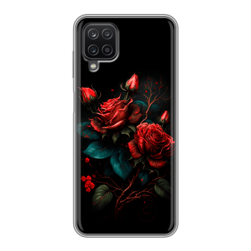 Силиконовый чехол на Samsung Galaxy A12 с принтом Розы красные
