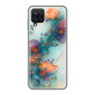 Силиконовый чехол на Samsung Galaxy A12 с принтом Акварельные цветы