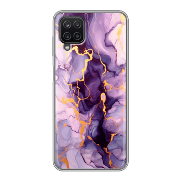 Силиконовый чехол на Samsung Galaxy A12 с принтом Мрамор