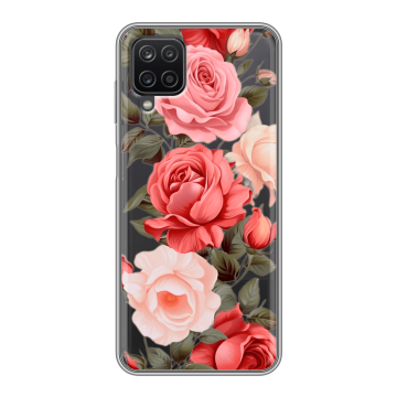 Силиконовый чехол на Samsung Galaxy A12 с принтом Розы