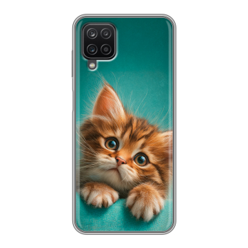 Силиконовый чехол на Samsung Galaxy A12 с принтом котенок