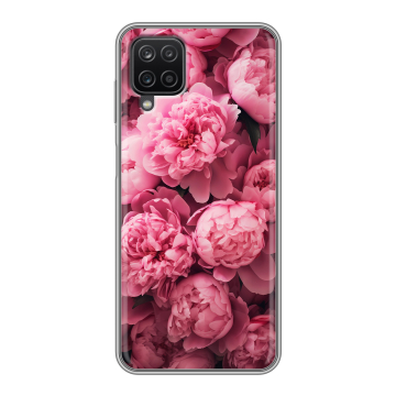 Силиконовый чехол на Samsung Galaxy A12 с принтом цветы пионы