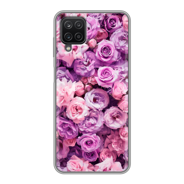 Силиконовый чехол на Samsung Galaxy A12 с принтом лавандовые розы Силиконовый чехол на Samsung Galaxy A12 с принтом лавандовые розы
