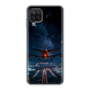 Силиконовый чехол на Samsung Galaxy A12 с принтом самолет
