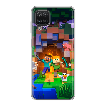 Силиконовый чехол на Samsung Galaxy A12 с принтом Майнкрафт Minecraft Силиконовый чехол на Samsung Galaxy A12 с принтом Майнкрафт Minecraft
