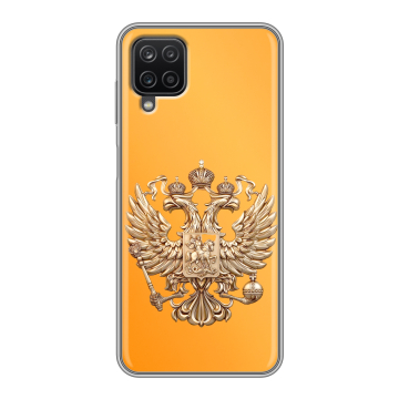 Силиконовый чехол на Samsung Galaxy A12 с принтом Герб Флаг России Силиконовый чехол на Samsung Galaxy A12 с принтом Герб Флаг России