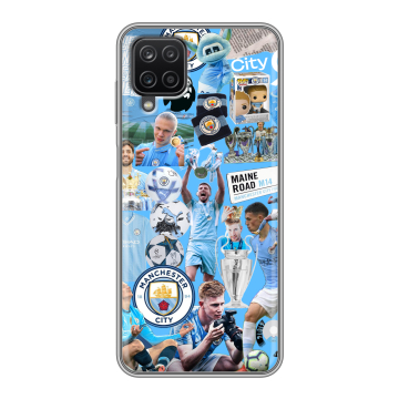 Силиконовый чехол на Samsung Galaxy A12 с принтом Man City Манчестер Сити
