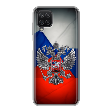Силиконовый чехол на Samsung Galaxy A12 с принтом Флаг России