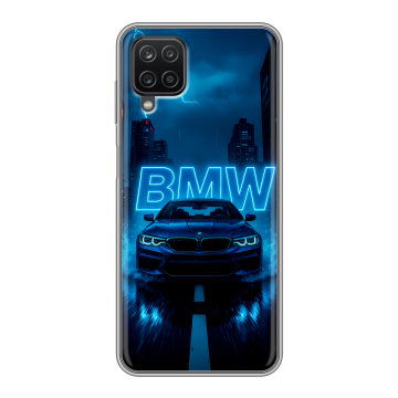 Силиконовый чехол на Samsung Galaxy A12 с принтом BMW БМВ