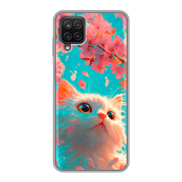 Силиконовый чехол на Samsung Galaxy A12 с принтом Красивый кот