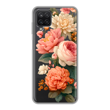 Силиконовый чехол на Samsung Galaxy A12 с принтом цветы