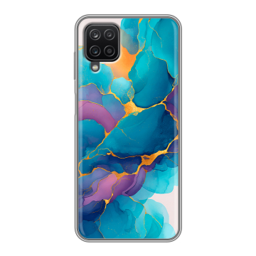 Силиконовый чехол на Samsung Galaxy A12 с принтом Мрамор блестки Силиконовый чехол на Samsung Galaxy A12 с принтом Мрамор блестки