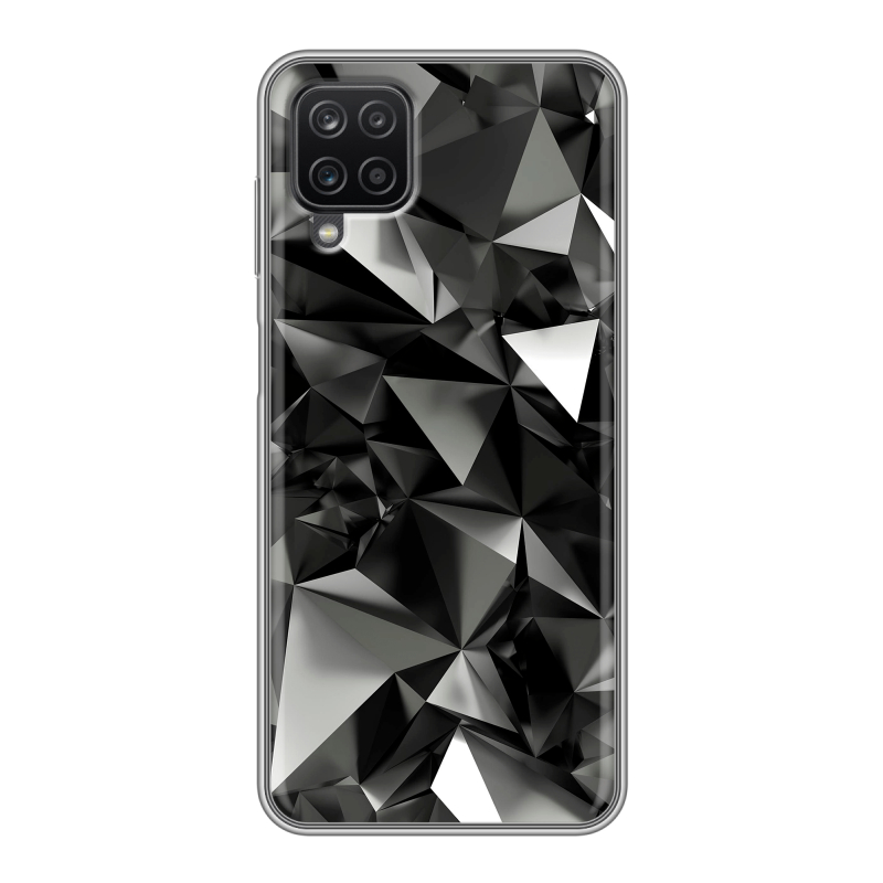 Силиконовый чехол на Samsung Galaxy A12 с принтом Черные кристаллы Силиконовый чехол на Samsung Galaxy A12 с принтом Черные кристаллы