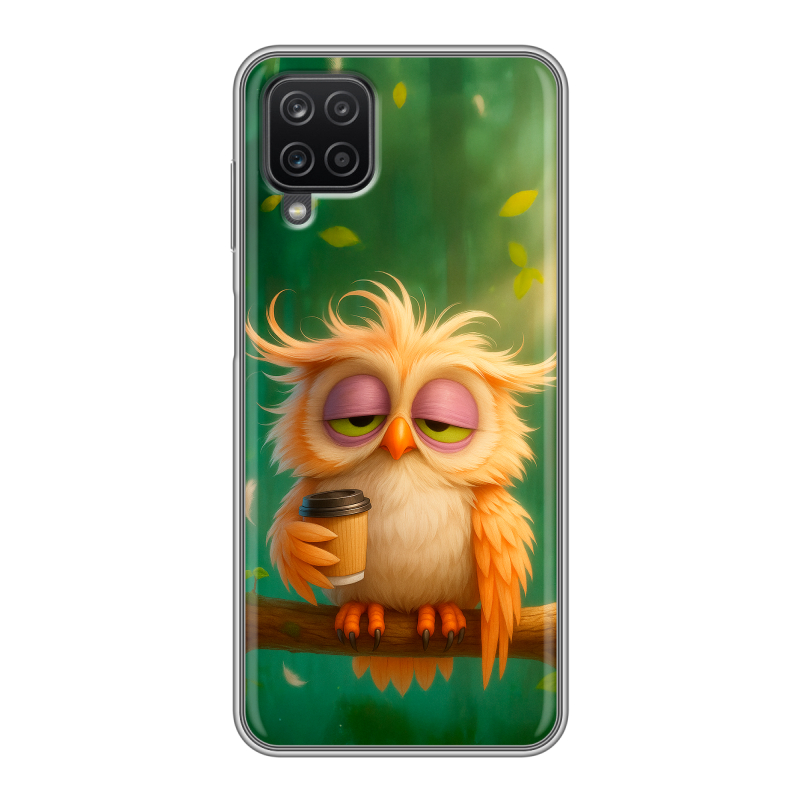 Силиконовый чехол на Samsung Galaxy A12 с принтом сова Силиконовый чехол на Samsung Galaxy A12 с принтом сова