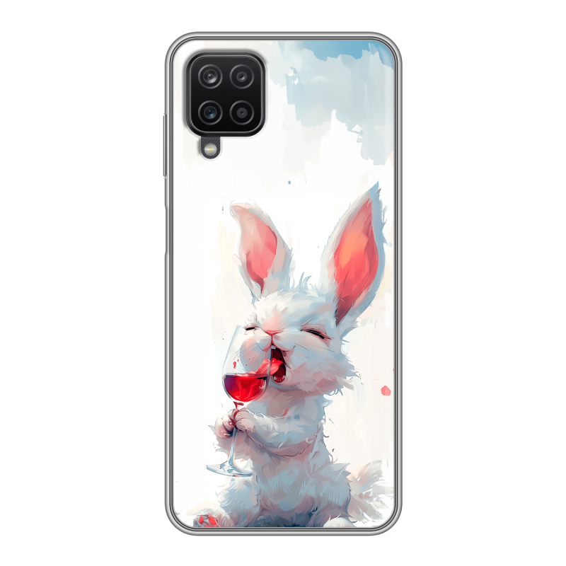 Силиконовый чехол на Samsung Galaxy A12 с принтом кролик зайчик Силиконовый чехол на Samsung Galaxy A12 с принтом кролик зайчик