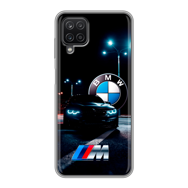 Силиконовый противоударный чехол на Samsung Galaxy A12 с принтом БМВ BMW Силиконовый противоударный чехол на Samsung Galaxy A12 с принтом БМВ BMW
