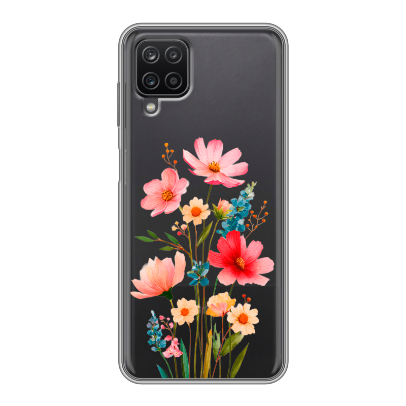 Силиконовый чехол на Samsung Galaxy A12 с принтом Цветы Силиконовый чехол на Samsung Galaxy A12 с принтом Цветы