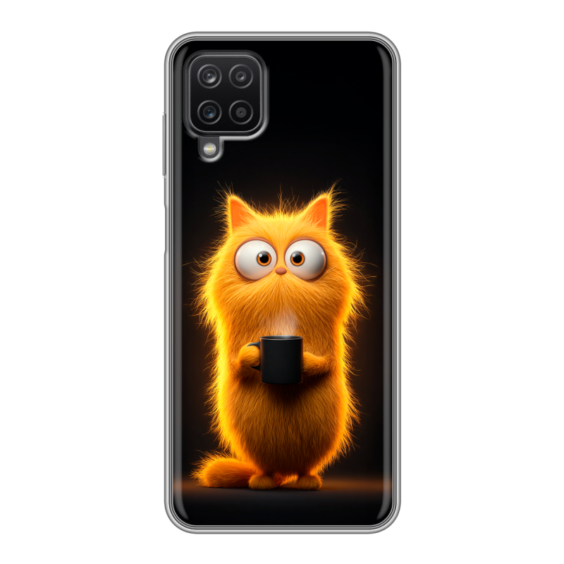 Силиконовый чехол на Samsung Galaxy A12 с принтом Смешной кот Силиконовый чехол на Samsung Galaxy A12 с принтом Смешной кот