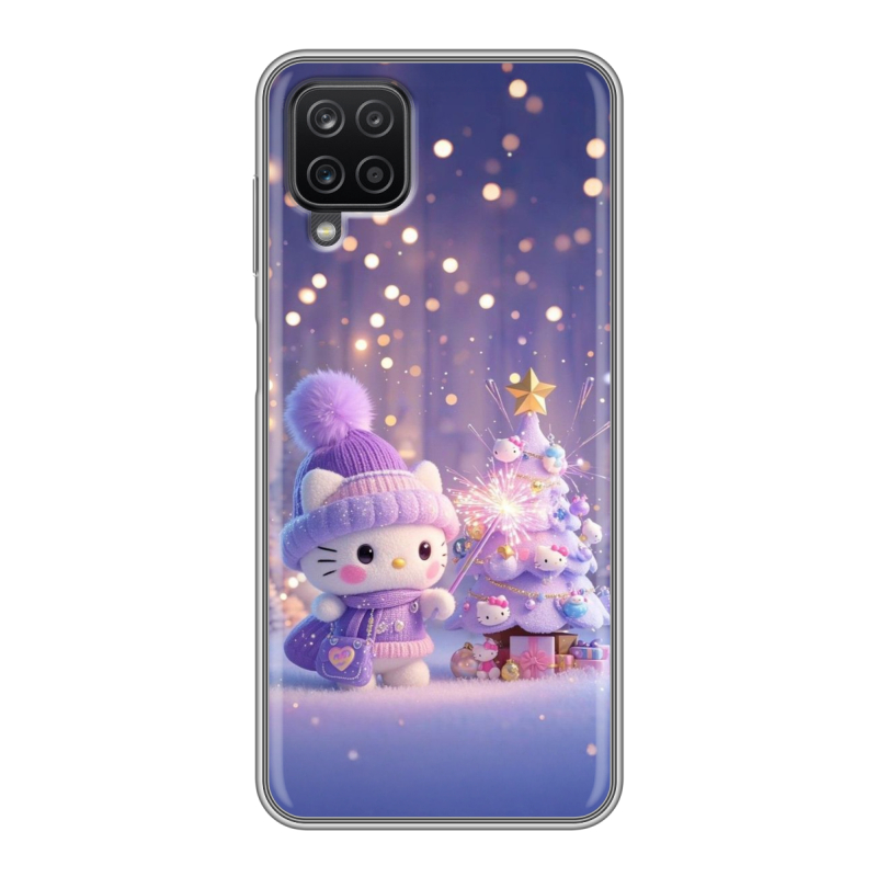 Силиконовый противоударный чехол на Samsung Galaxy A12 с принтом Новый год Силиконовый противоударный чехол на Samsung Galaxy A12 с принтом Новый год