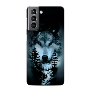 Силиконовый чехол на Samsung Galaxy S21 с принтом Лесной волк Силиконовый чехол на Samsung Galaxy S21 с принтом Лесной волк