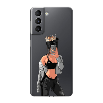 Силиконовый чехол на Samsung Galaxy S21 с принтом Женские принты Силиконовый чехол на Samsung Galaxy S21 с принтом Женские принты