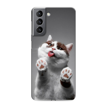 Силиконовый чехол на Samsung Galaxy S21 с принтом Коты Силиконовый чехол на Samsung Galaxy S21 с принтом Коты