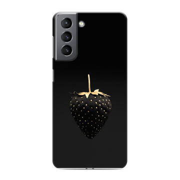 Силиконовый чехол на Samsung Galaxy S21 с принтом Черная клубника Силиконовый чехол на Samsung Galaxy S21 с принтом Черная клубника