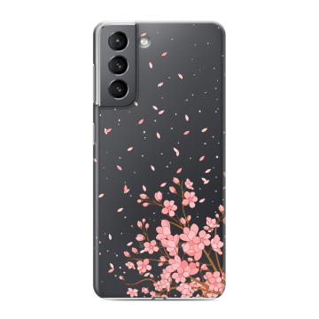Силиконовый чехол на Samsung Galaxy S21 с принтом Ветка сакуры Силиконовый чехол на Samsung Galaxy S21 с принтом Ветка сакуры