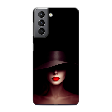 Силиконовый чехол на Samsung Galaxy S21 с принтом Девушка в шляпе Силиконовый чехол на Samsung Galaxy S21 с принтом Девушка в шляпе
