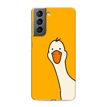 Силиконовый чехол на Samsung Galaxy S21 с принтом Утка Силиконовый чехол на Samsung Galaxy S21 с принтом Утка