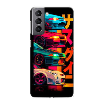 Силиконовый чехол на Samsung Galaxy S21 с принтом Гоночные машины Силиконовый чехол на Samsung Galaxy S21 с принтом Гоночные машины