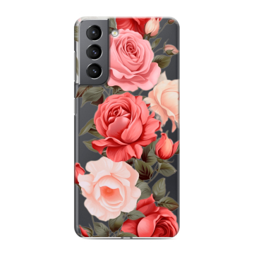 Силиконовый чехол на Samsung Galaxy S21 с принтом Розы Силиконовый чехол на Samsung Galaxy S21 с принтом Розы