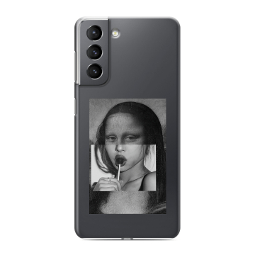 Силиконовый чехол на Samsung Galaxy S21 с принтом Мона Лиза Силиконовый чехол на Samsung Galaxy S21 с принтом Мона Лиза