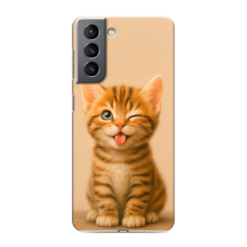 Силиконовый чехол на Samsung Galaxy S21 с принтом котенок Силиконовый чехол на Samsung Galaxy S21 с принтом котенок