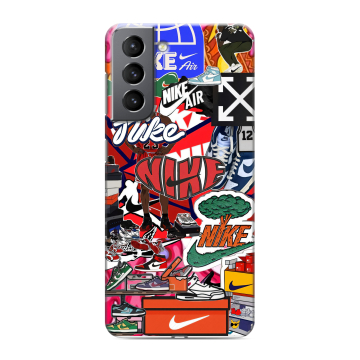Силиконовый чехол на Samsung Galaxy S21 с принтом Найк Nike яркий Силиконовый чехол на Samsung Galaxy S21 с принтом Найк Nike яркий