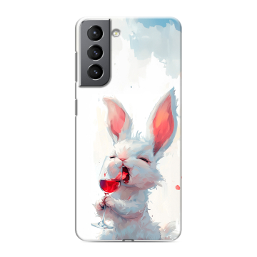 Силиконовый чехол на Samsung Galaxy S21 с принтом кролик зайчик Силиконовый чехол на Samsung Galaxy S21 с принтом кролик зайчик