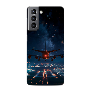 Силиконовый чехол на Samsung Galaxy S21 с принтом самолет Силиконовый чехол на Samsung Galaxy S21 с принтом самолет