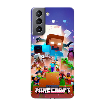 Силиконовый чехол на Samsung Galaxy S21 с принтом Майнкрафт Minecraft Силиконовый чехол на Samsung Galaxy S21 с принтом Майнкрафт Minecraft