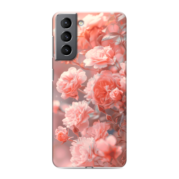 Силиконовый чехол на Samsung Galaxy S21 с принтом Розы цветы Силиконовый чехол на Samsung Galaxy S21 с принтом Розы цветы